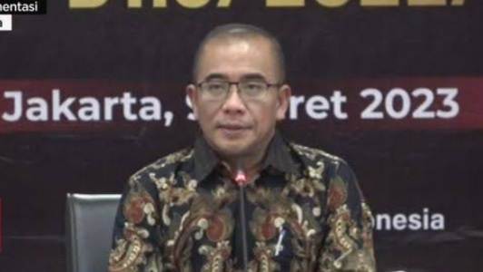 DKPP nyatakan Ketua KPU Hasyim Asy'ari 
melanggar kode etik karena pernyataan soal sistem proporsional tertutup.(Foto: Tangkapan layar/Istimewa)