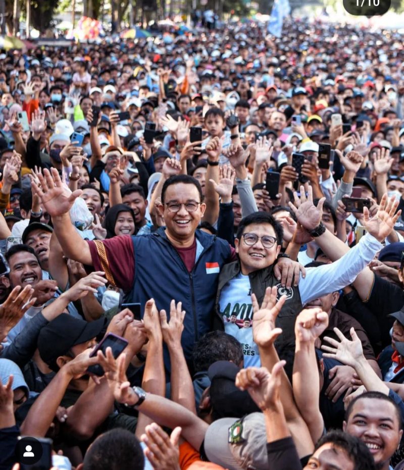 Bakal Calon Presiden Anies Baswedan dan Bakal Calon Wakil Presiden Muhaimin Iskandar mendapat sambutan luar biasa masyarakat Sulawesi Selatan.(Foto: Instagram@aniesbaswedan)